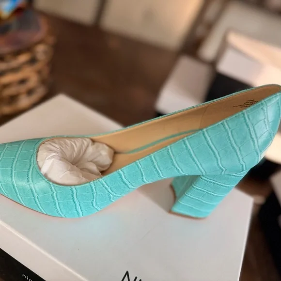 Nine West Aqua Croc-Embossed Heels - Picture 5 of 6